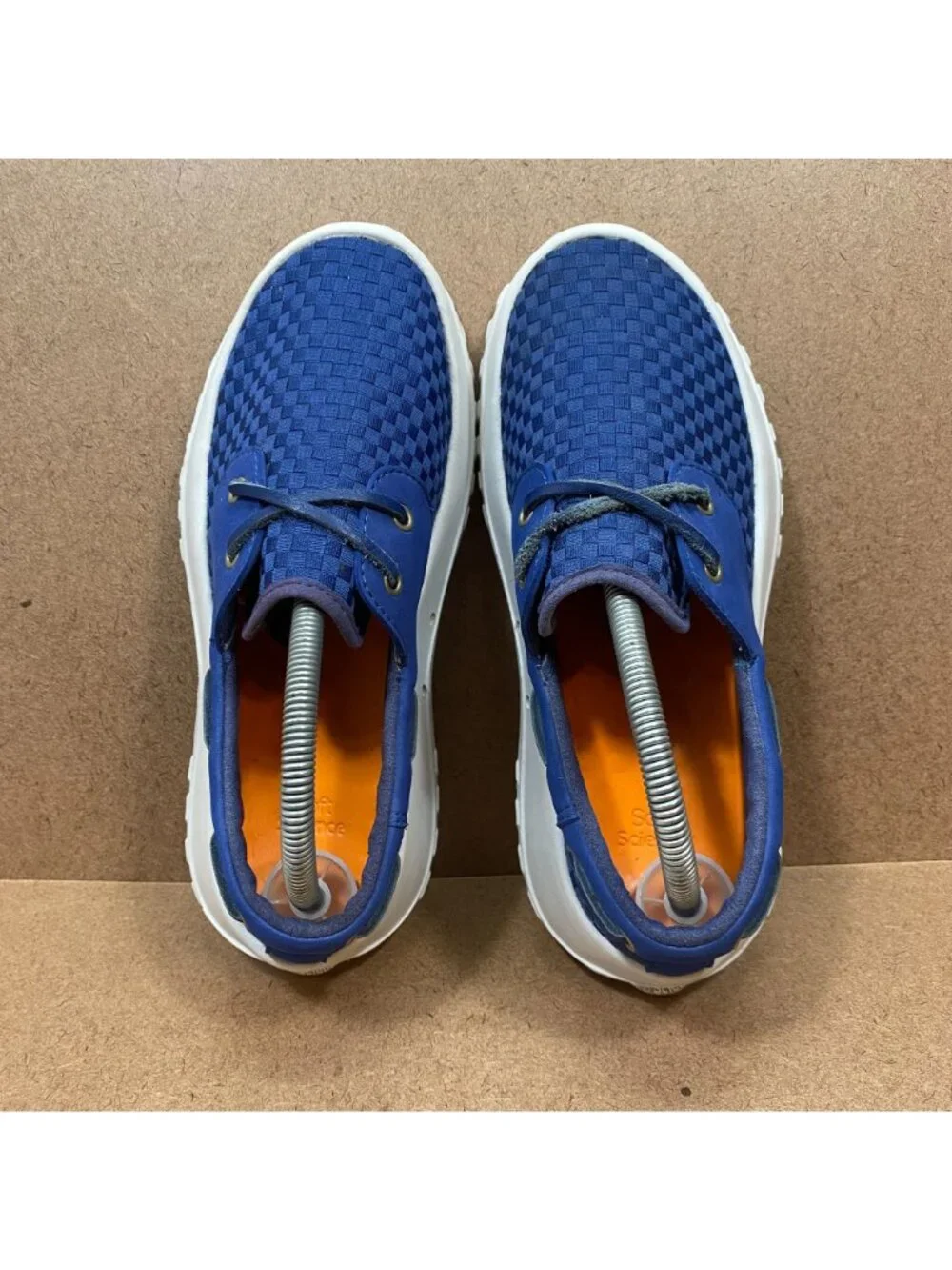 Soft Science Mens Fin 3.0 Boat Shoes Size 7 Blue White Woven Lace-Up Sneakers